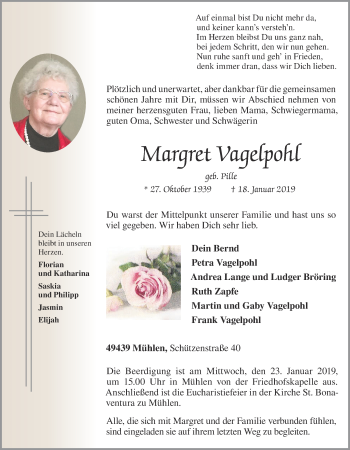 Anzeige von Margret Vagelpohl von OM-Medien