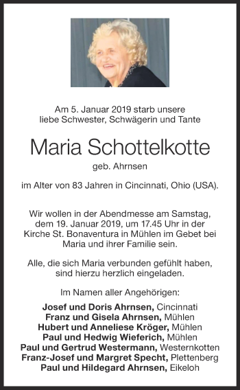 Anzeige von Maria Schottelkotte von OM-Medien