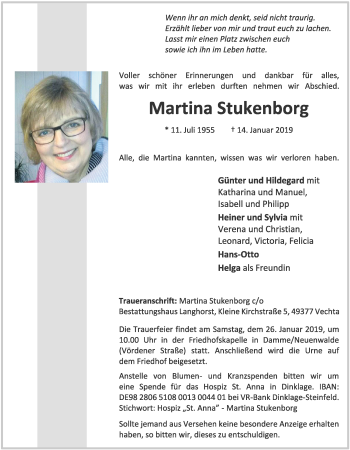 Anzeige von Martina Stukenborg von OM-Medien