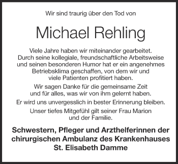 Anzeige von Michael Rehling von OM-Medien