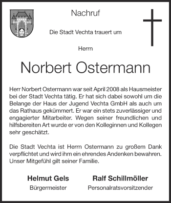 Anzeige von Norbert Ostermann von OM-Medien