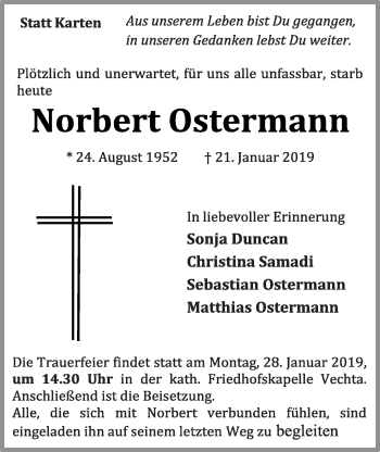 Anzeige von Norbert Ostermann von OM-Medien