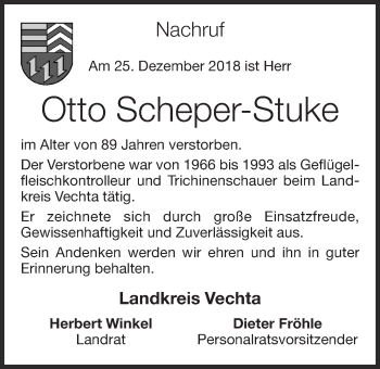 Anzeige von Otto Scheper-Stuke von OM-Medien