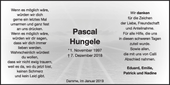 Anzeige von Pascal Hungele von OM-Medien