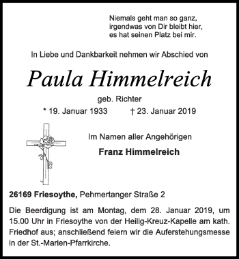Anzeige von Paula Himmelreich von OM-Medien