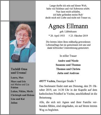 Anzeige von Agnes Ellmann von OM-Medien