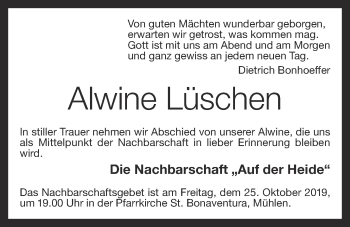 Anzeige von Alwine Lüschen von OM-Medien