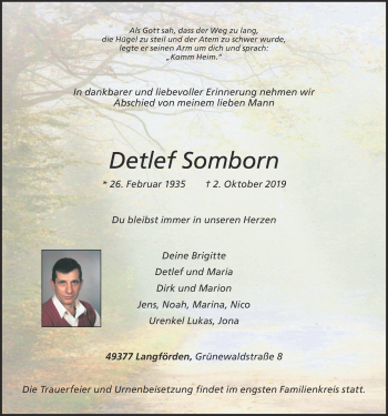 Anzeige von Detlef Somborn von OM-Medien