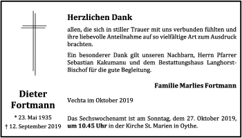Anzeige von Dieter Fortmann von OM-Medien