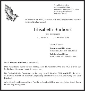 Anzeige von Elisabeth Burhorst von OM-Medien