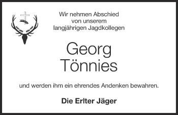 Anzeige von Georg Tönnies von OM-Medien