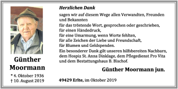 Anzeige von Günther Moormann von OM-Medien
