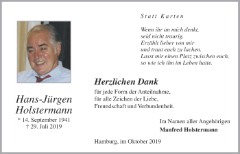 Anzeige von Hans-Jürgen Holstermann von OM-Medien