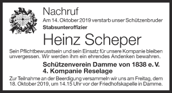 Anzeige von Heinz Scheper von OM-Medien
