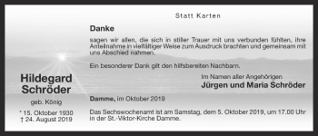 Anzeige von Hildegard Schröder von OM-Medien