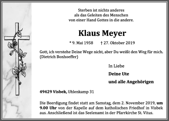 Anzeige von Klasu Meyer von OM-Medien