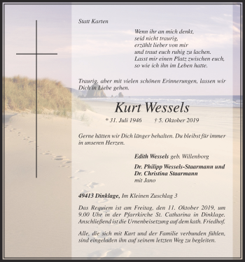 Anzeige von Kurt Wessels von OM-Medien