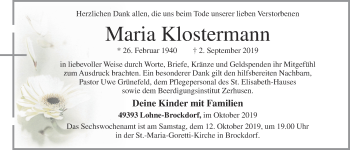 Anzeige von Maria Klostermann von OM-Medien