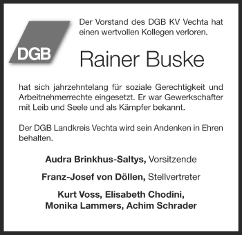Anzeige von Rainer Buske von OM-Medien