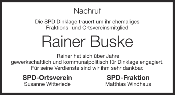 Anzeige von Rainer Buske von OM-Medien