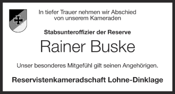 Anzeige von Rainer Buske von OM-Medien