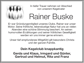 Anzeige von Rainer Buske von OM-Medien
