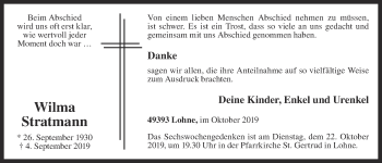 Anzeige von Wilma Stratmann von OM-Medien
