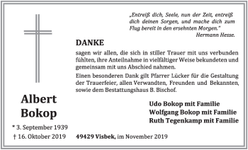 Anzeige von Albert Bokop von OM-Medien