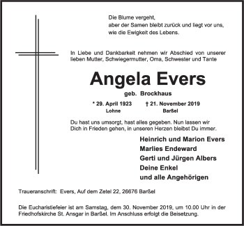 Anzeige von Angela Evers von OM-Medien
