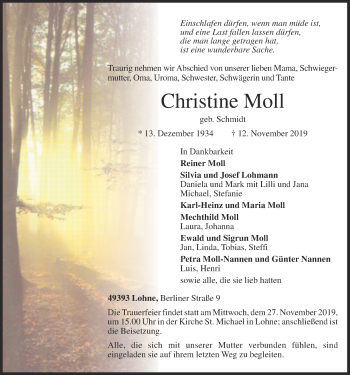 Anzeige von Christine Moll von OM-Medien