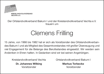 Anzeige von Clemens Frilling von OM-Medien