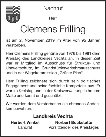 Anzeige von Clemens Frilling von OM-Medien