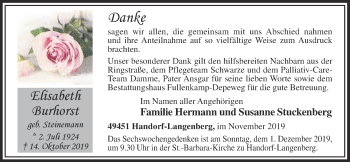 Anzeige von Elisabeth Burhorst von OM-Medien