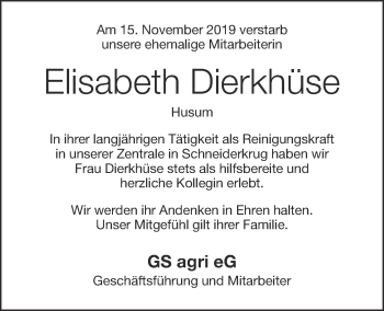 Anzeige von Elisabeth Dierkhüse von OM-Medien