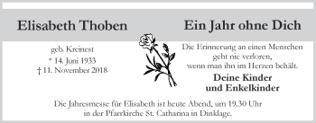 Anzeige von Elisabeth Thoben von OM-Medien