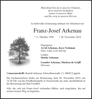 Anzeige von Franz-Josef Arkenau von OM-Medien