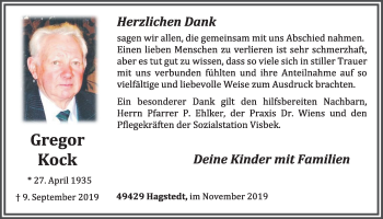 Anzeige von Gregor Kock von OM-Medien