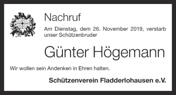 Anzeige von Günter Högemann von OM-Medien