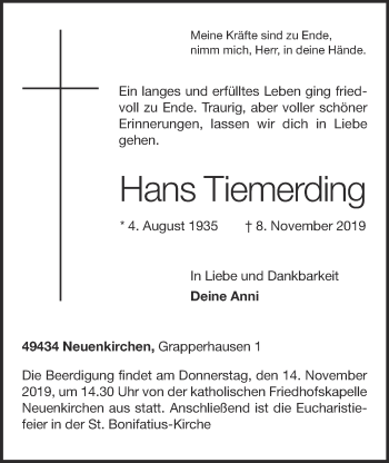 Anzeige von Hans Tiemerding von OM-Medien