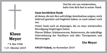 Anzeige von Klaus Meyer von OM-Medien