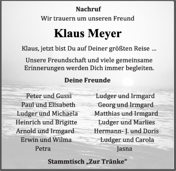 Anzeige von Klaus Meyer von OM-Medien