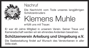 Anzeige von Klemens Muhle von OM-Medien