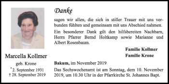 Anzeige von Marcella Kollmer von OM-Medien