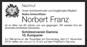 Anzeige von Norbert Franz von OM-Medien