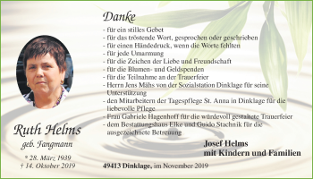 Anzeige von Ruth Helms von OM-Medien