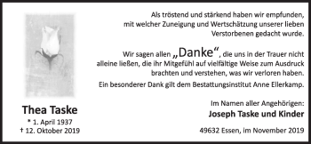 Anzeige von Thea Taske von OM-Medien