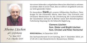 Anzeige von Alwine Lüschen von OM-Medien