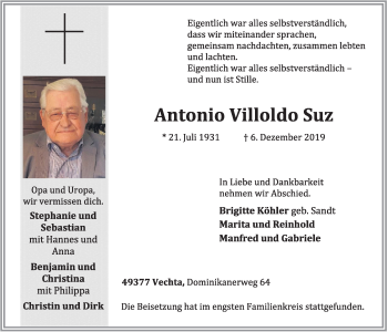 Anzeige von Antonio Villoldo Suz von OM-Medien