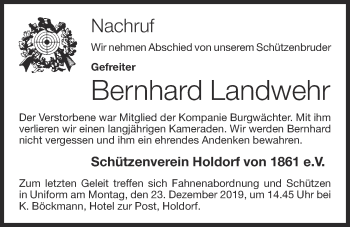 Anzeige von Bernhard Landwehr von OM-Medien