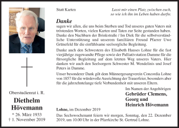 Anzeige von Diethelm Hövemann von OM-Medien